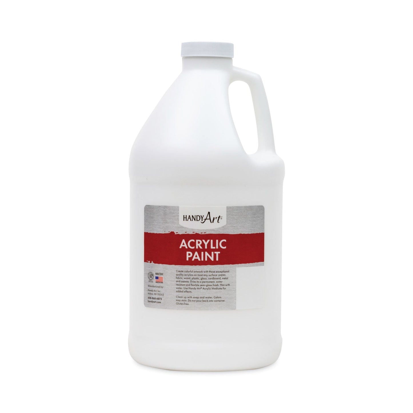 Handy Art Acrylic Paint, White, 64 oz Bottle - themonogram manor 