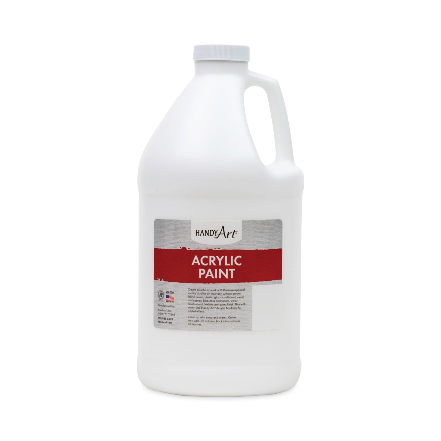 Handy Art Acrylic Paint, White, 64 oz Bottle - themonogram manor 