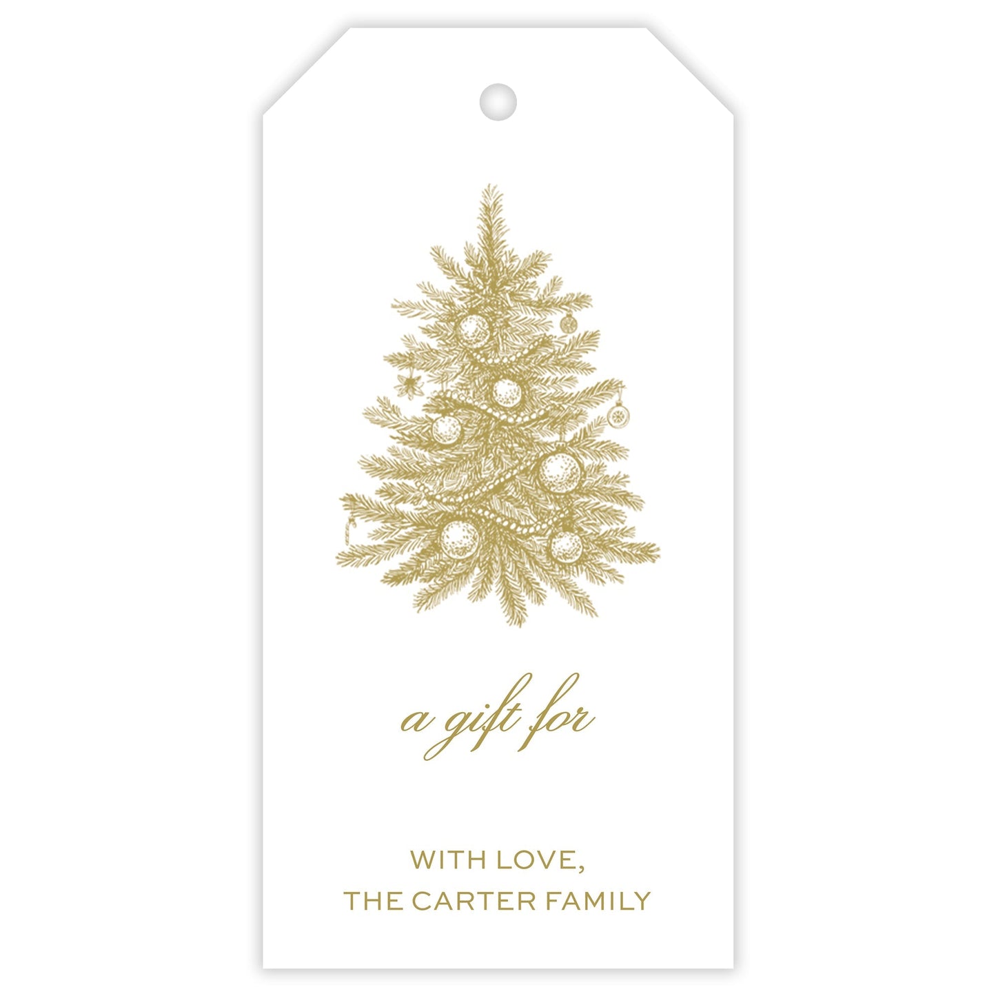 gold christmas personalized gift tag - themonogram manor 