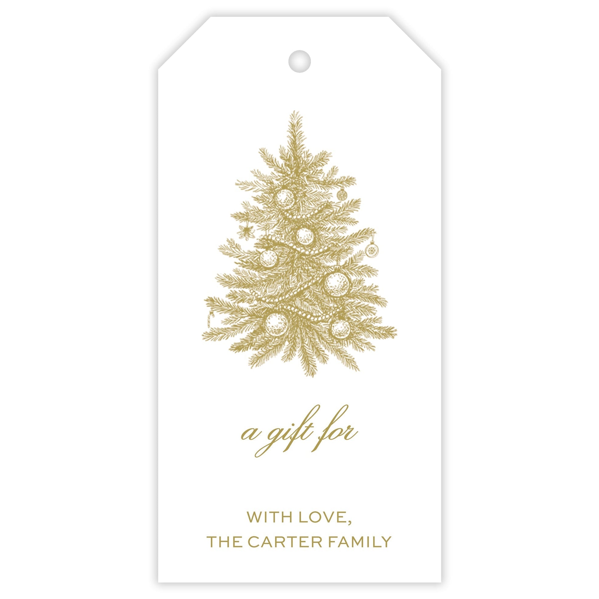 gold christmas personalized gift tag - themonogram manor 
