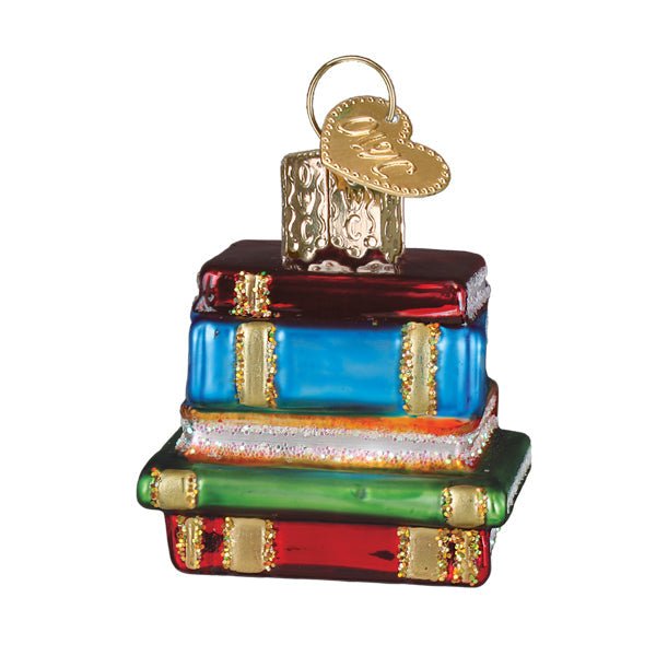 Mini Stack Of Books Ornament - themonogram manor 