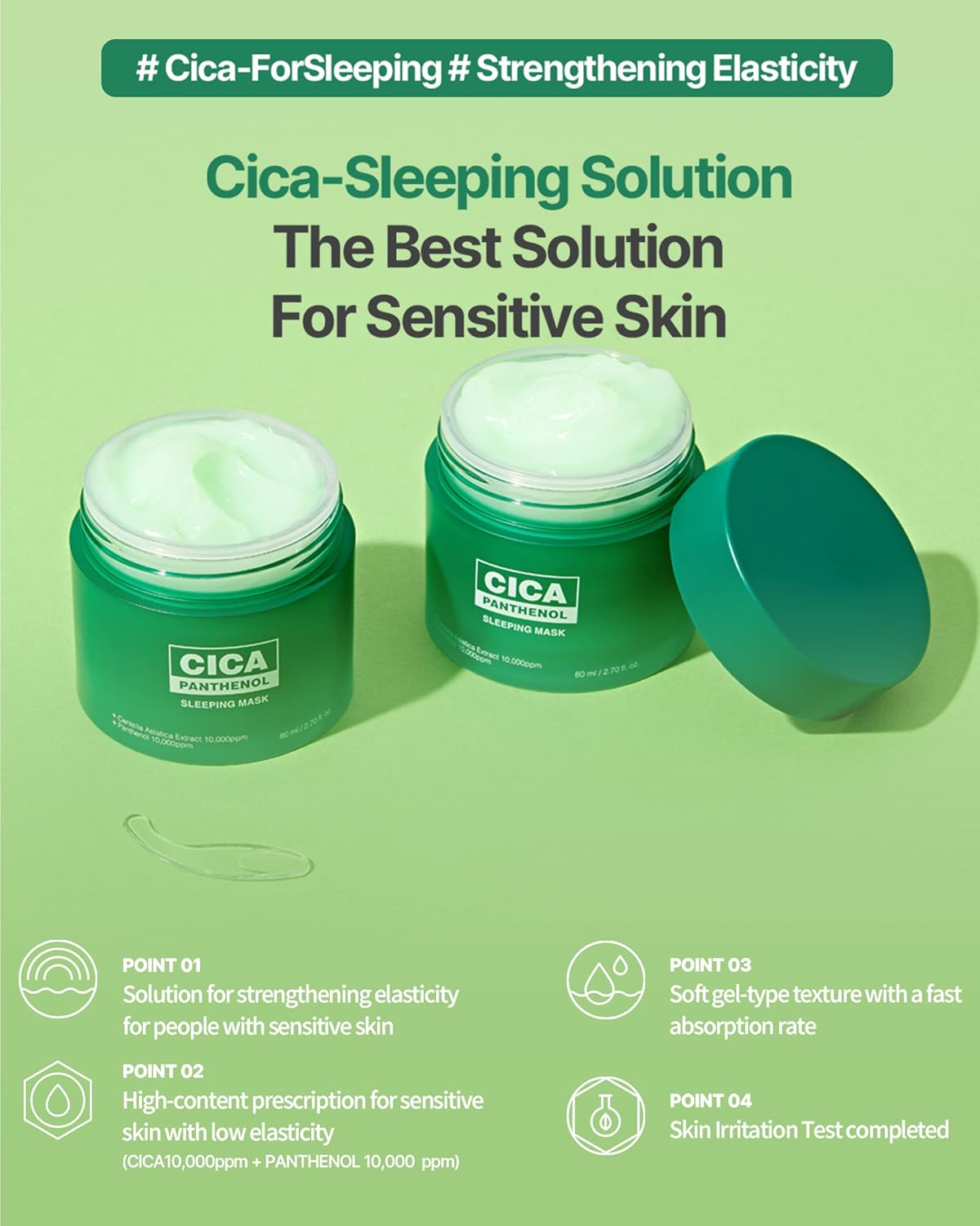 CICA Panthenol Moisturizing Cream | Overnight Face Cream | Soothing, Moisturizing, and Hydrating Facial Mask with Hyaluronic Acid | Korean Skin Care Overnight Moisturizer | 2.70 Fl Oz - themonogram manor 