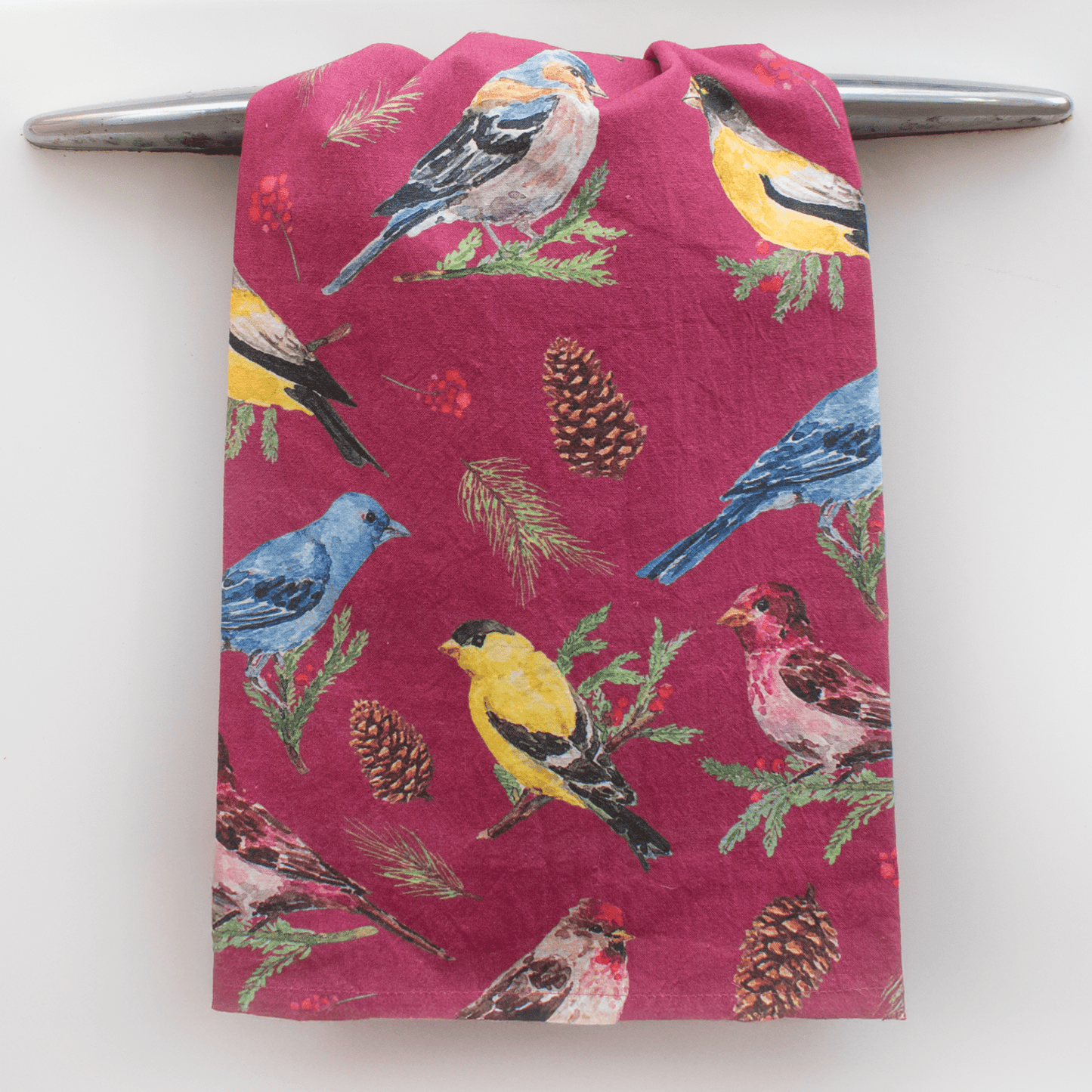 Holiday Finches Tea Towel - themonogram manor 