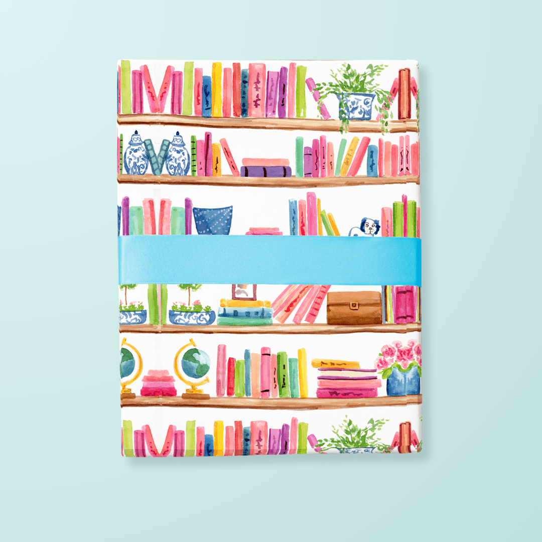 Bookshelf Gift Wrap - themonogram manor 
