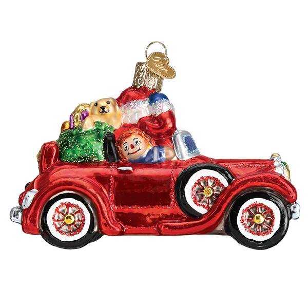 Santa In Antique Car Ornament - themonogram manor 