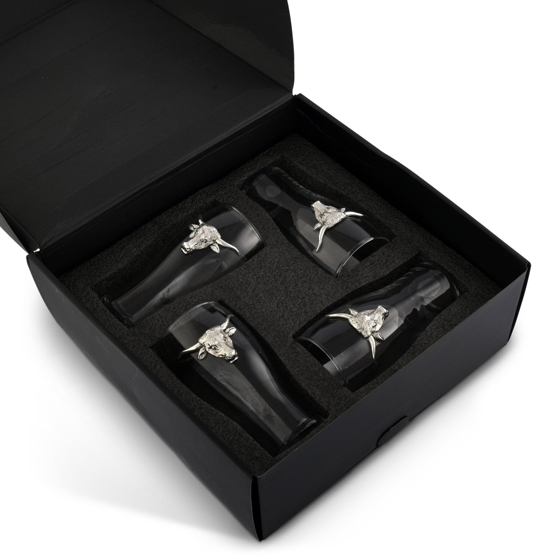 Longhorn Beer Pint Glasses - Set of 4 - themonogram manor 