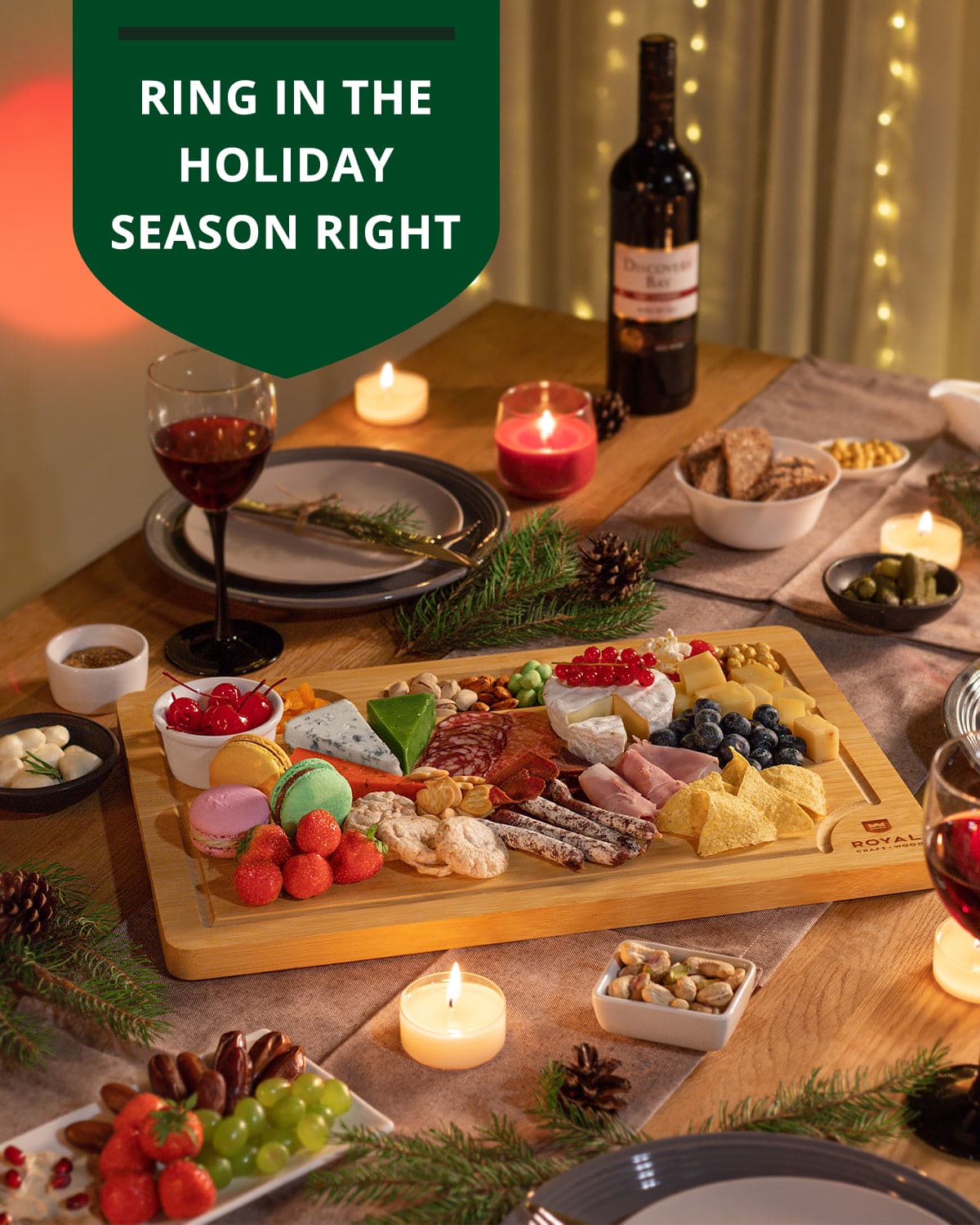 Cutting Board with Compartments, 18” x 12” - themonogram manor 