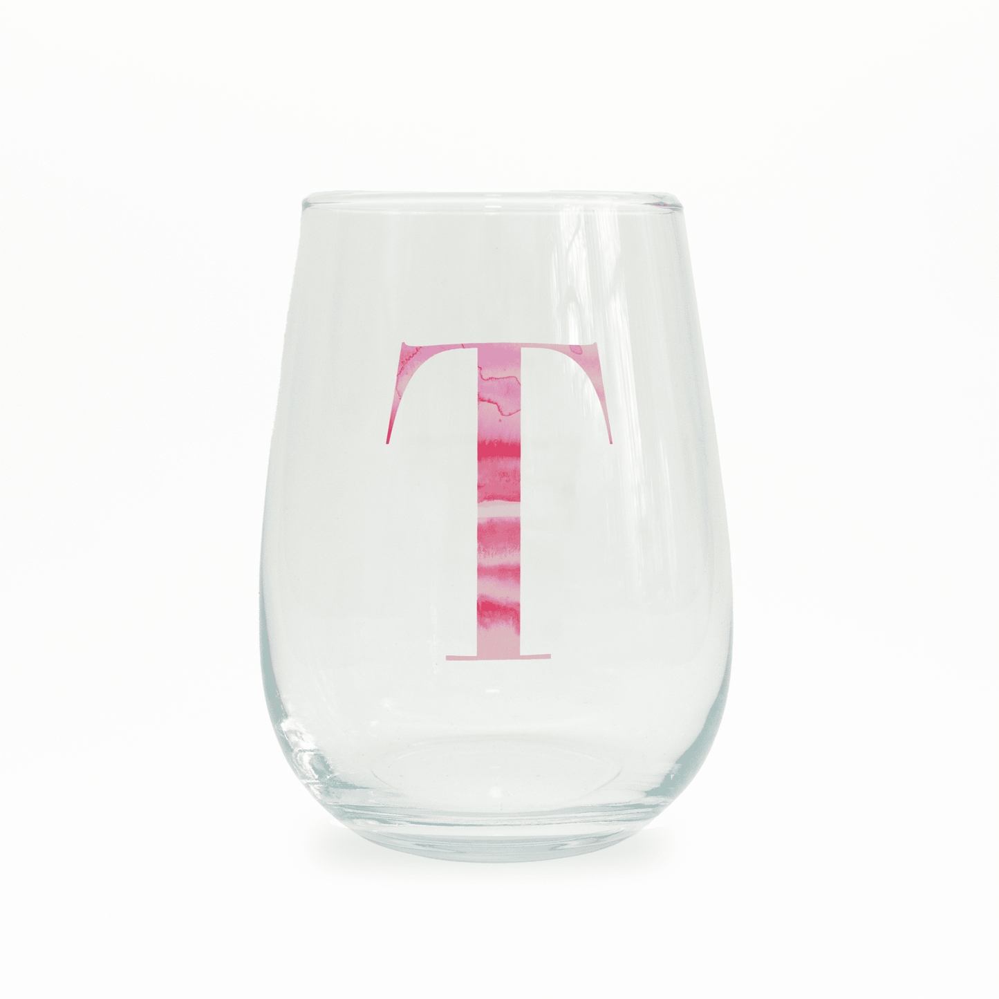 T Monogram Stemless Wine Glass - themonogram manor 