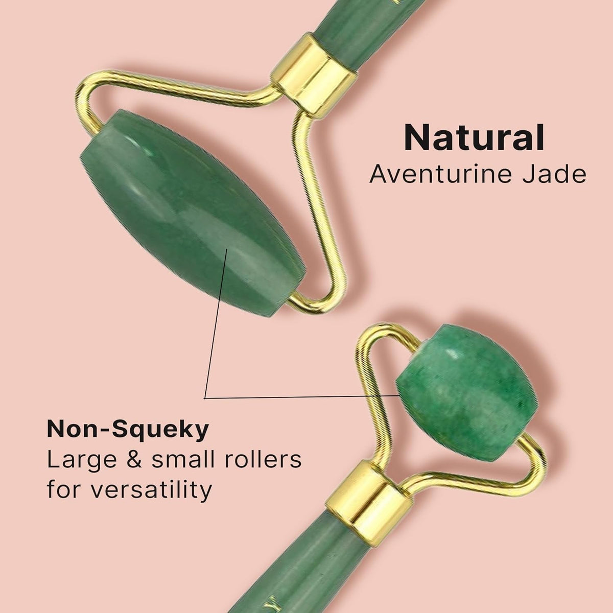 Jade Roller for Face - Smoothes Fine Lines & Wrinkles, Face Massager Skin Care Tools with Small Eye Roller for Puffy Eyes, De-Puffing & Firming Facial Tool, Self Care Gifts for Women - themonogram manor 