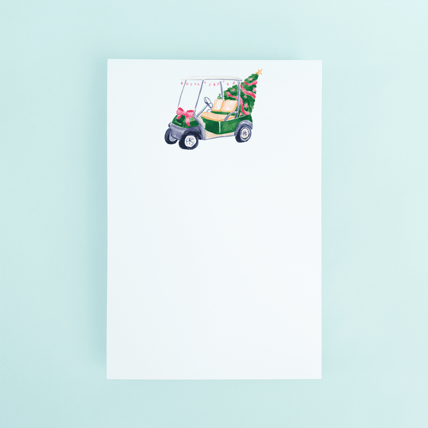 Holiday Golf Cart Notepad - themonogram manor 