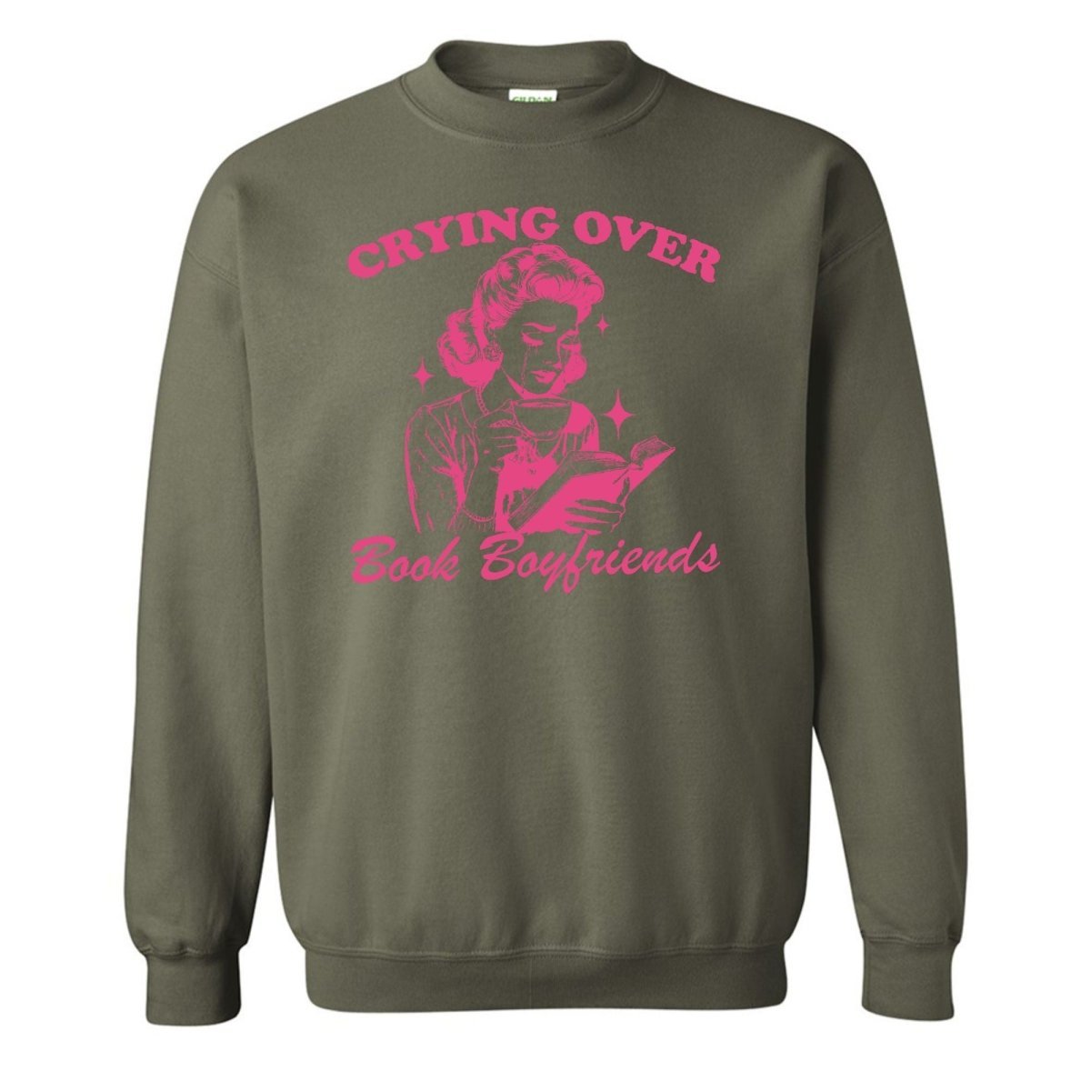 'Crying Over Book Boyfriends' Crewneck Sweatshirt - themonogram manor 
