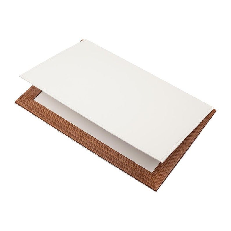 MOOG Leather Desk Pad With Wood Combination - themonogram manor 