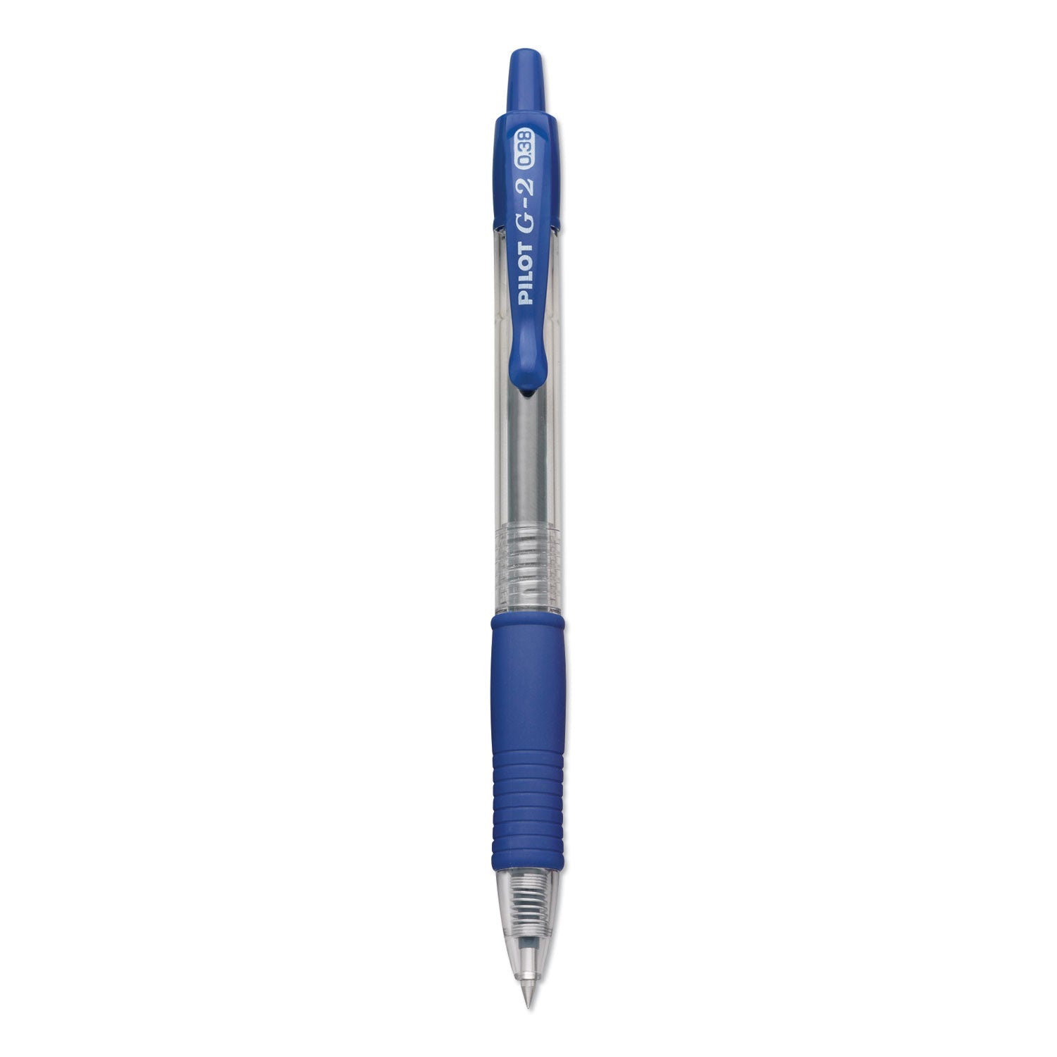 Pilot G2 Premium Gel Pen Convenience Pack, Retractable, Extra - Fine 0.38 mm, Blue Ink, Clear/Blue Barrel, Dozen - themonogram manor 