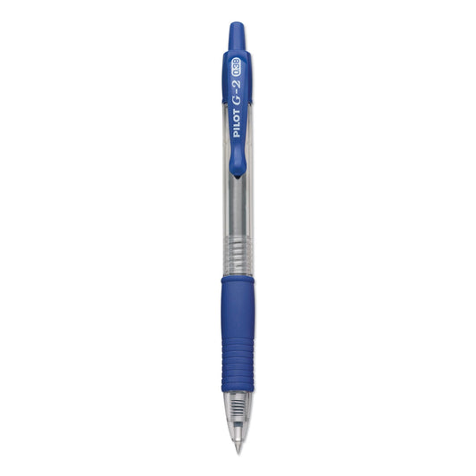 Pilot G2 Premium Gel Pen Convenience Pack, Retractable, Extra - Fine 0.38 mm, Blue Ink, Clear/Blue Barrel, Dozen - themonogram manor 