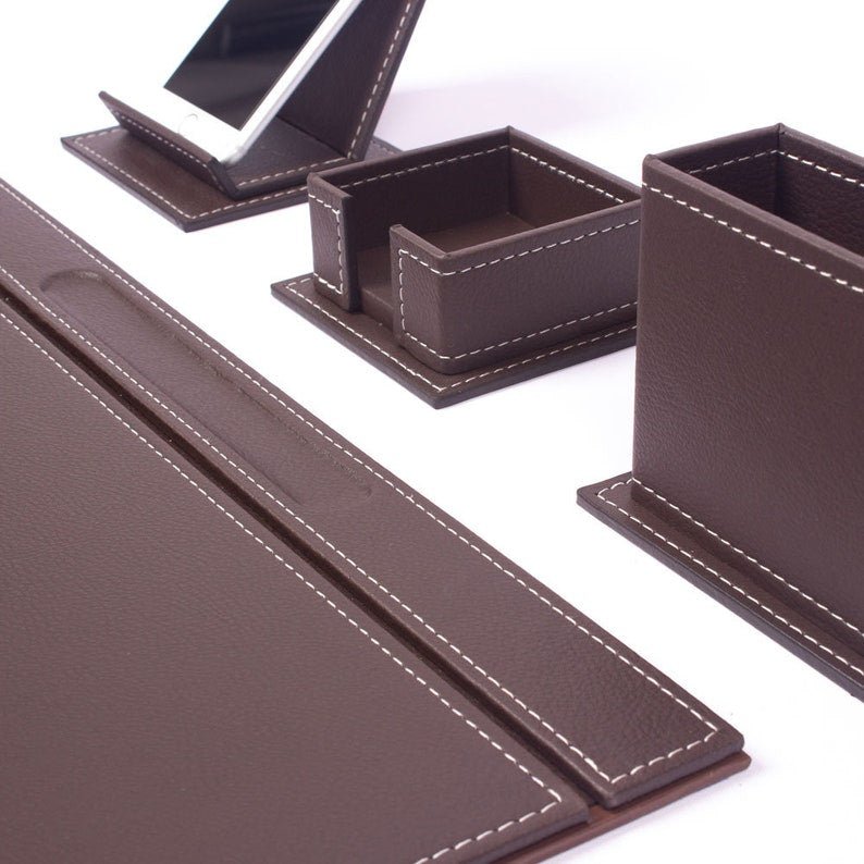MOOG Luxury Desk Set - 9 Accessories - Brown - 9 PCS - themonogram manor 