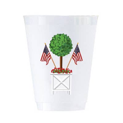 Patriotic Topiary Shatterproof Cups - USA - themonogram manor 