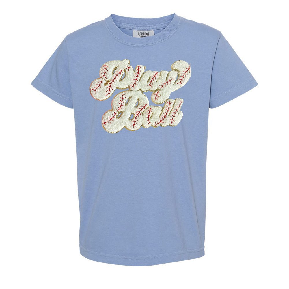 Kids Play Ball Letter Patch T-Shirt - themonogram manor 