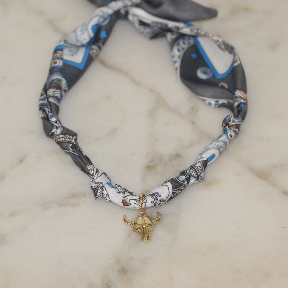 No Bull in Gray Scarf Necklace - themonogram manor 