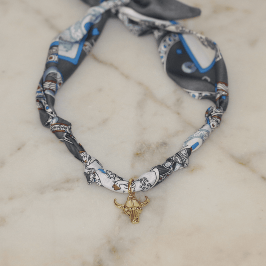 No Bull in Gray Scarf Necklace - themonogram manor 