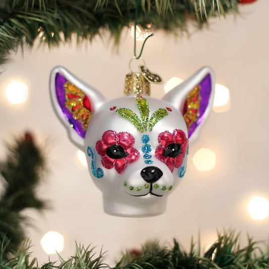Dia De Los Muertos Dog Ornament - themonogram manor 