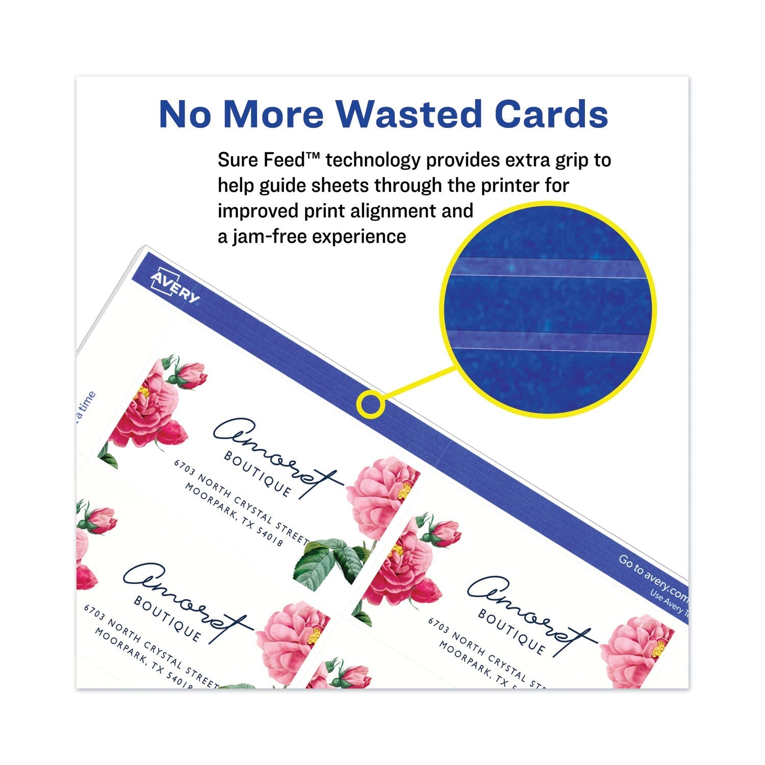 Avery Printable Microperforated Business Cards w/Sure Feed Technology, Inkjet, 2 x 3.5, White, 250 Cards, 10/Sheet, 25 Sheets/Pack - themonogram manor 