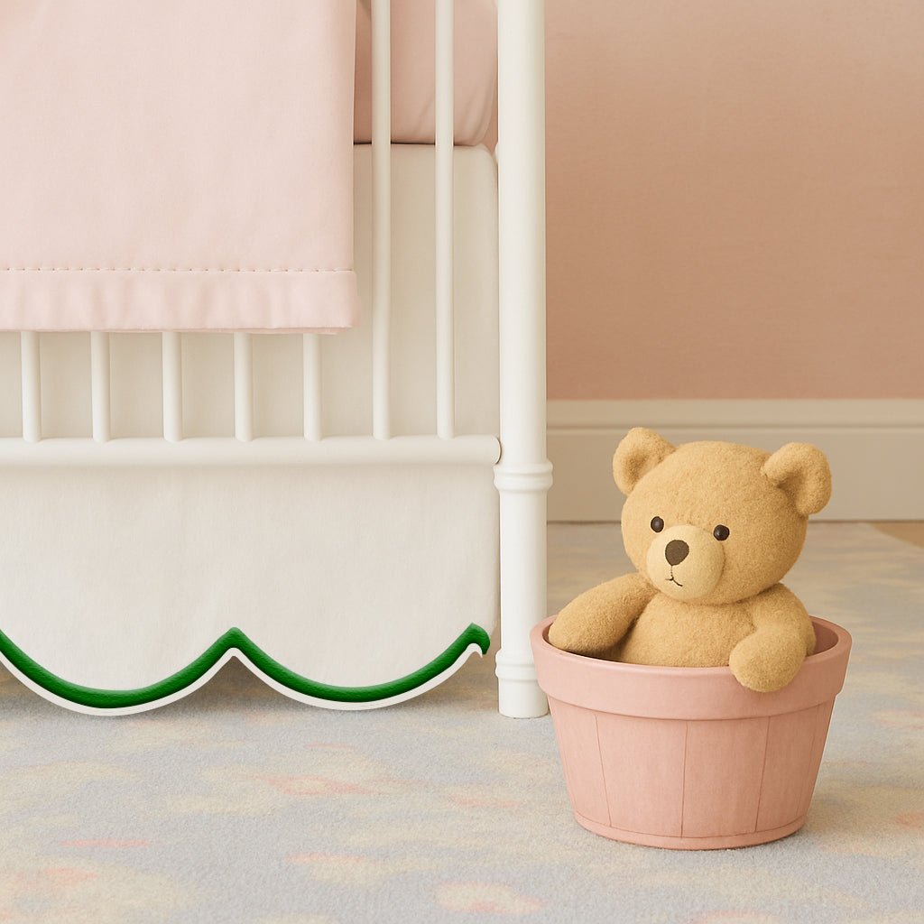 Scallop Embroidery Cotton Crib Skirt - themonogram manor 