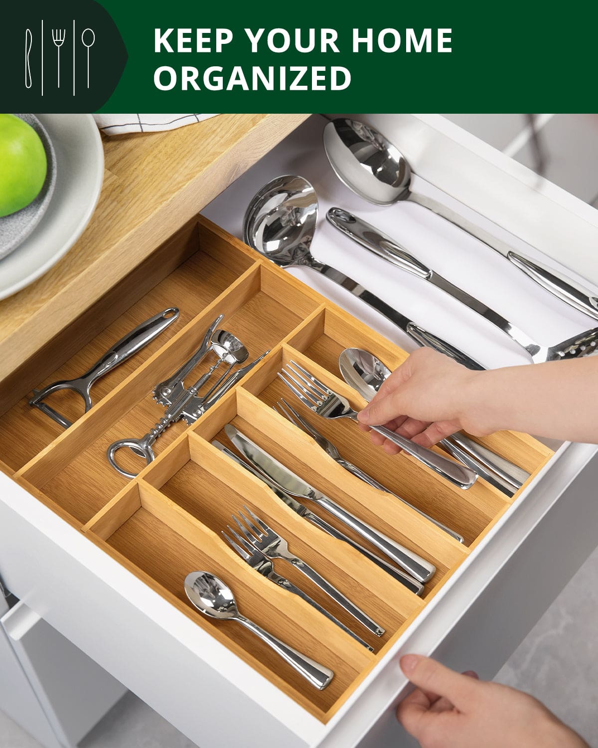 Basic Silverware Drawer Organizer, Natural - themonogram manor 