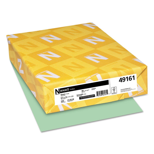 Neenah Paper Exact Index Card Stock, 90 lb Index Weight, 8.5 x 11, Green, 250/Pack - themonogram manor 