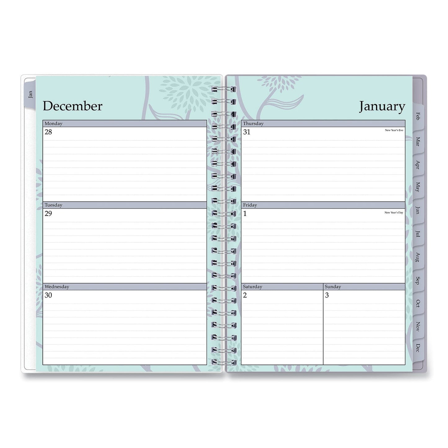 Blue Sky Rue Du Flore Weekly/Monthly Planner, Rue Du Flore Artwork, 8 x 5, Jade/Lavender Cover, 12 - Month (Jan to Dec): 2023 - themonogram manor 