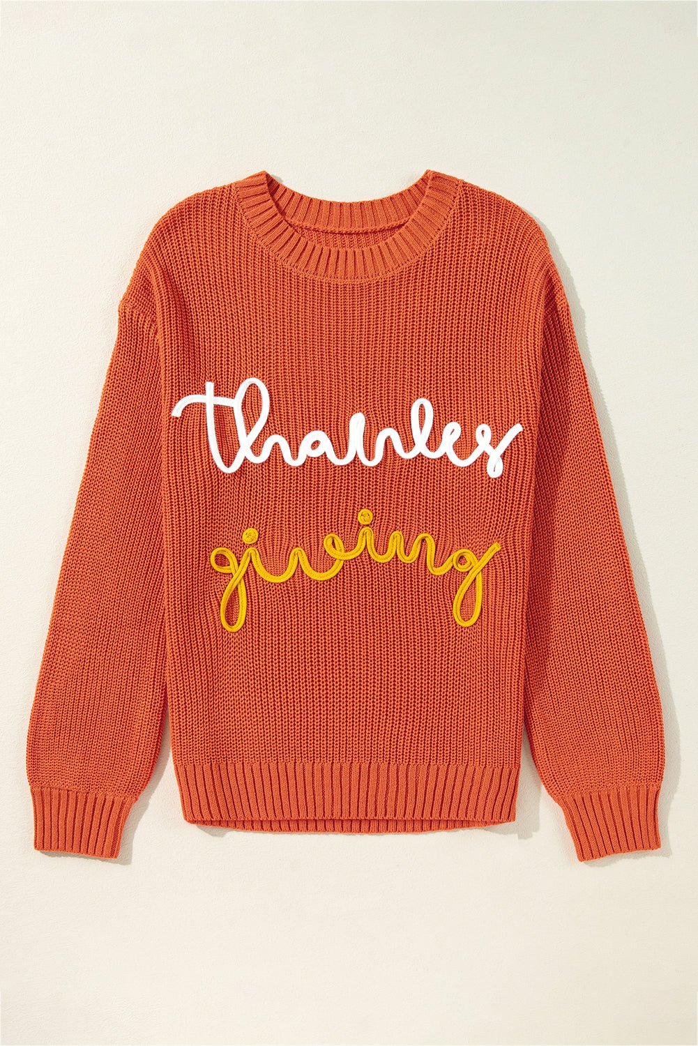 Thanksgiving Long Sleeve Crew Neck Sweater - themonogram manor 