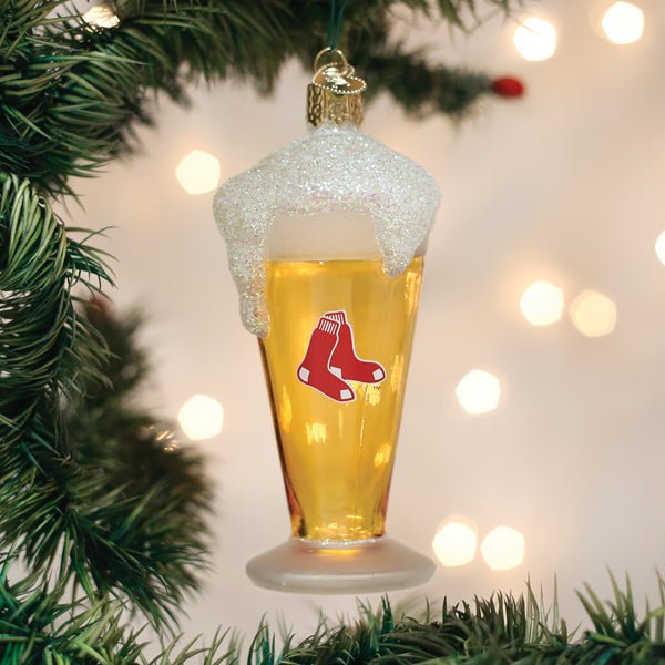 Red Sox Glass Of Beer Ornament - themonogram manor 