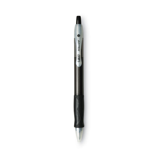 BIC Velocity Easy Glide Ballpoint Pen, Retractable, Medium 1 mm, Black Ink, Translucent Black Barrel, Dozen - themonogram manor 