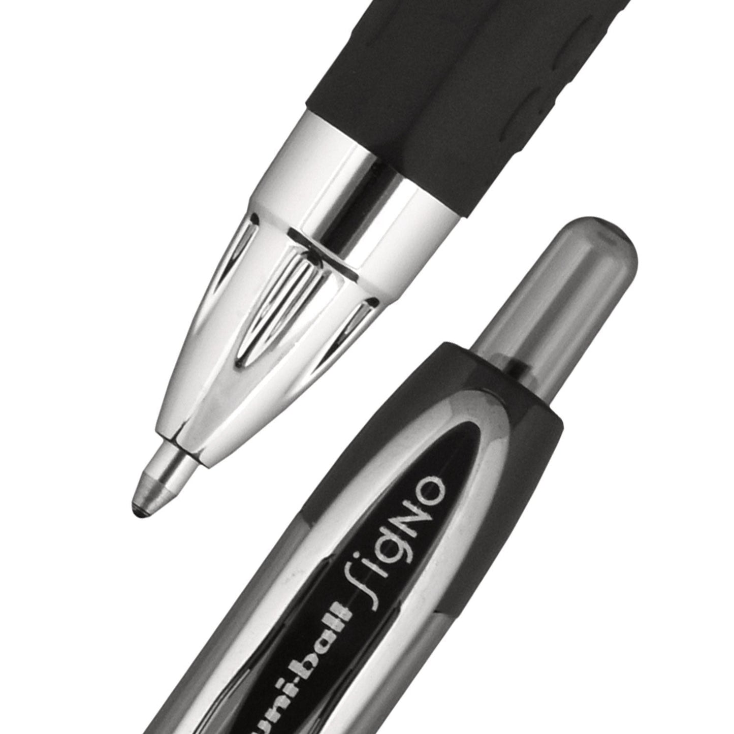 uniball Signo 207 Gel Pen, Retractable, Bold 1 mm, Black Ink, Translucent Black Barrel, Dozen - themonogram manor 