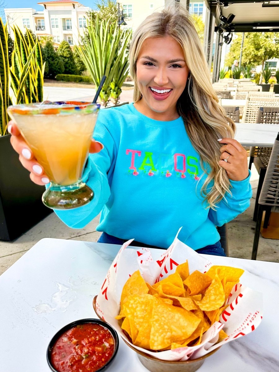 Embroidered Tasseled 'Tacos' Sweatshirt - themonogram manor 