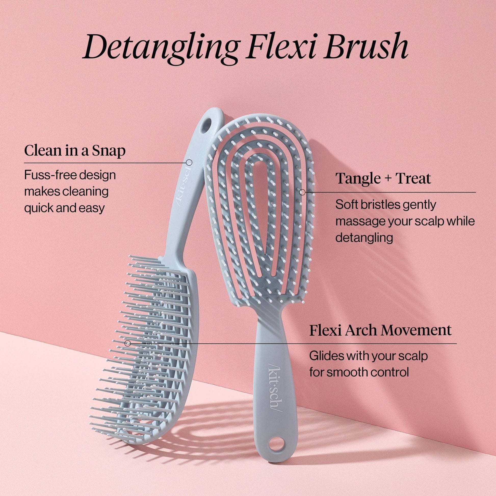 Detangling Flexi Brush - Haze Blue - themonogram manor 