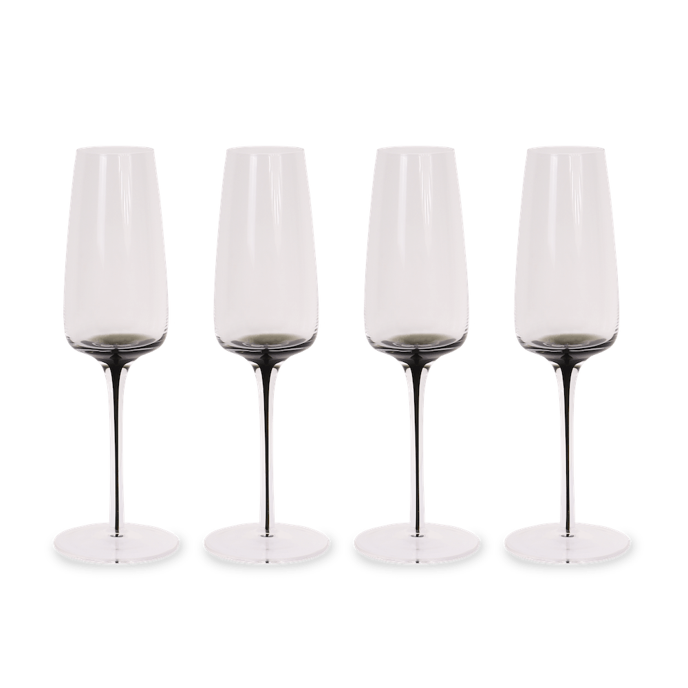 Smoke Stem Champagne Glasses - themonogram manor 