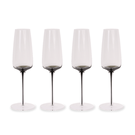 Smoke Stem Champagne Glasses - themonogram manor 