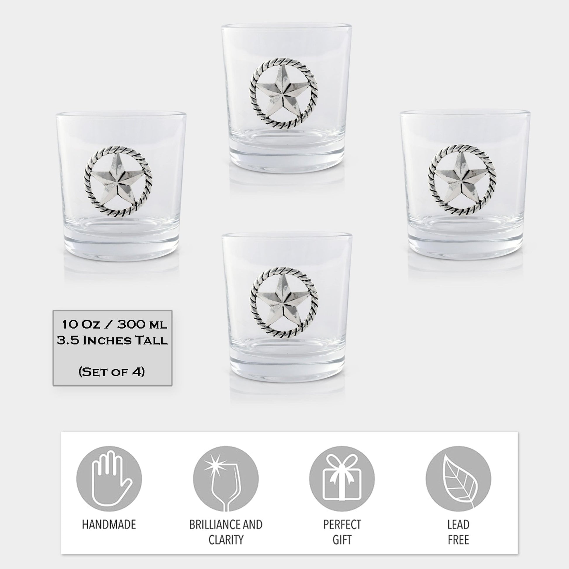 Western Star Bar Glasses Set of 4 - themonogram manor 