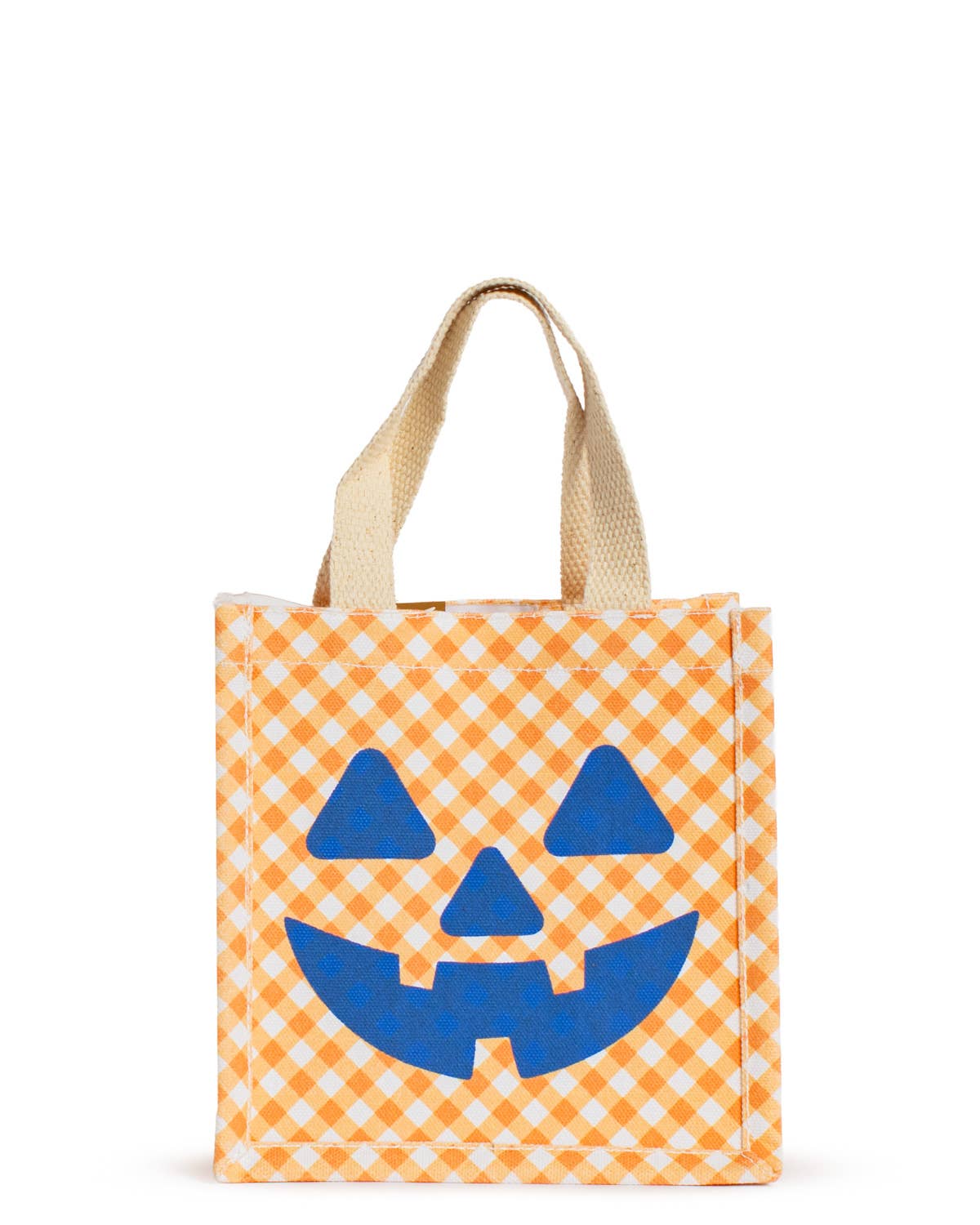 Jack-o-lantern Petite Gift Tote Orange/White/Blue 7x7x5 - themonogram manor 