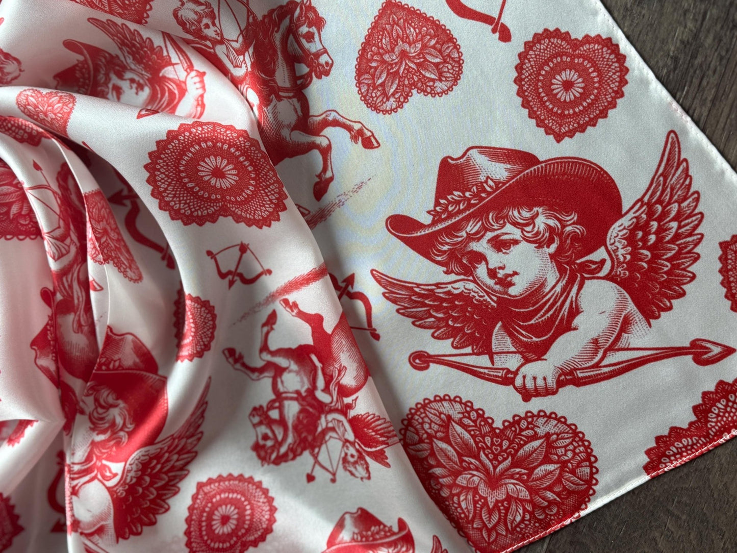 100% Silk Wild Rag “Cowboys Best Friend” by Double B Wild Rags Cowdog sketch’s on beige Corgi Frenchie Golden Retriever Jack Russel - themonogram manor 