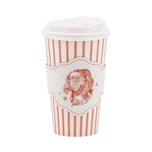 PLTG641 - Vintage Santa Stripe To Go Cups - themonogram manor 