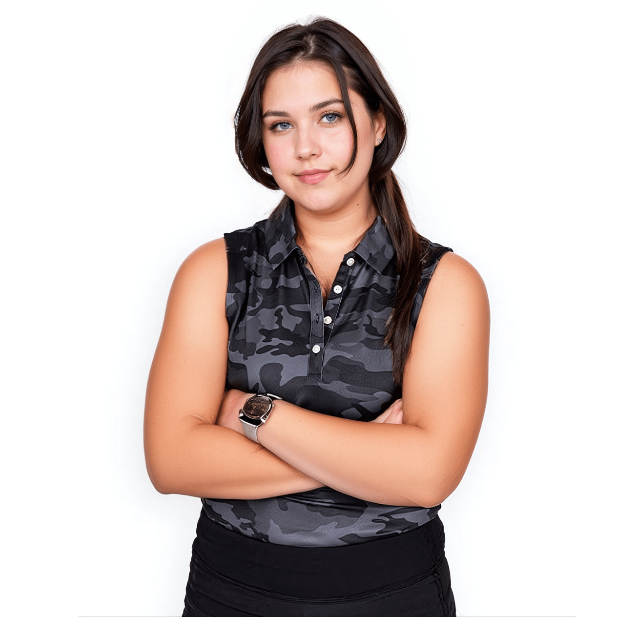 Black Camo Women's Polo (Sleeveless) - themonogram manor 