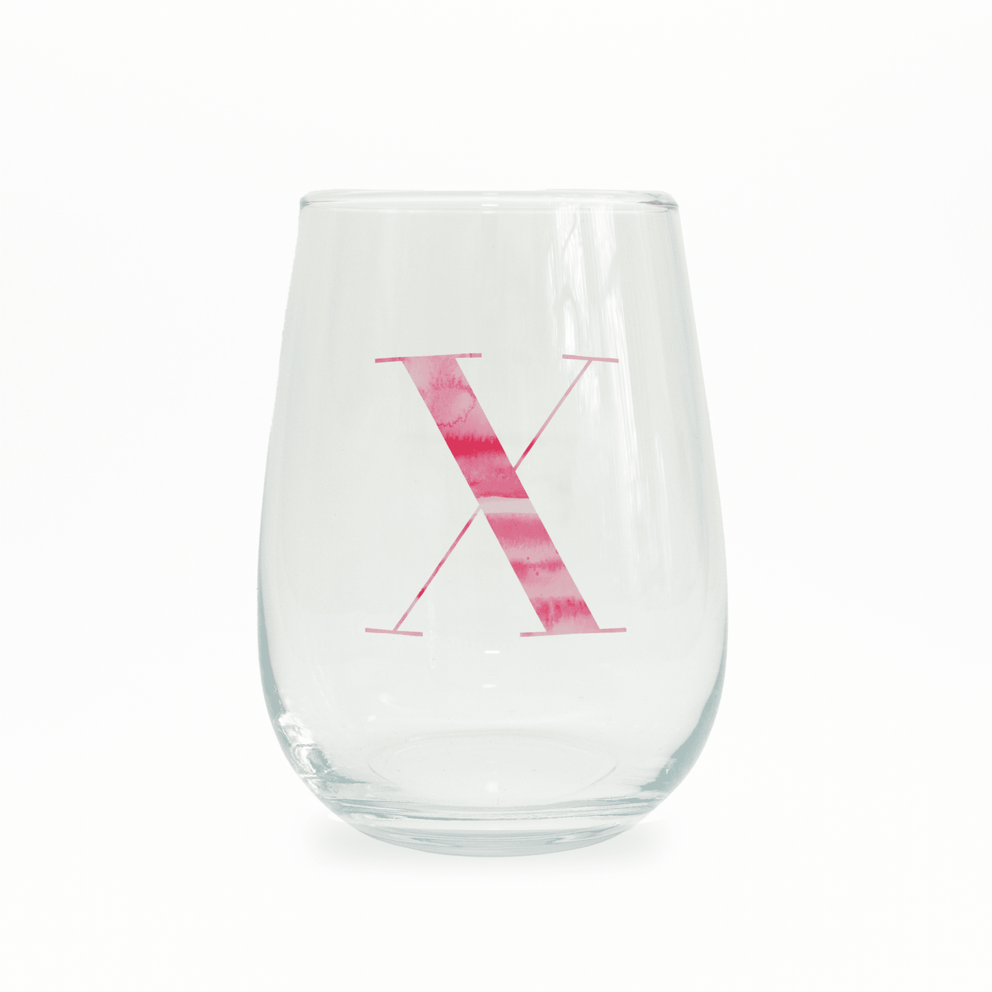 X Monogram Stemless Wine Glass - themonogram manor 