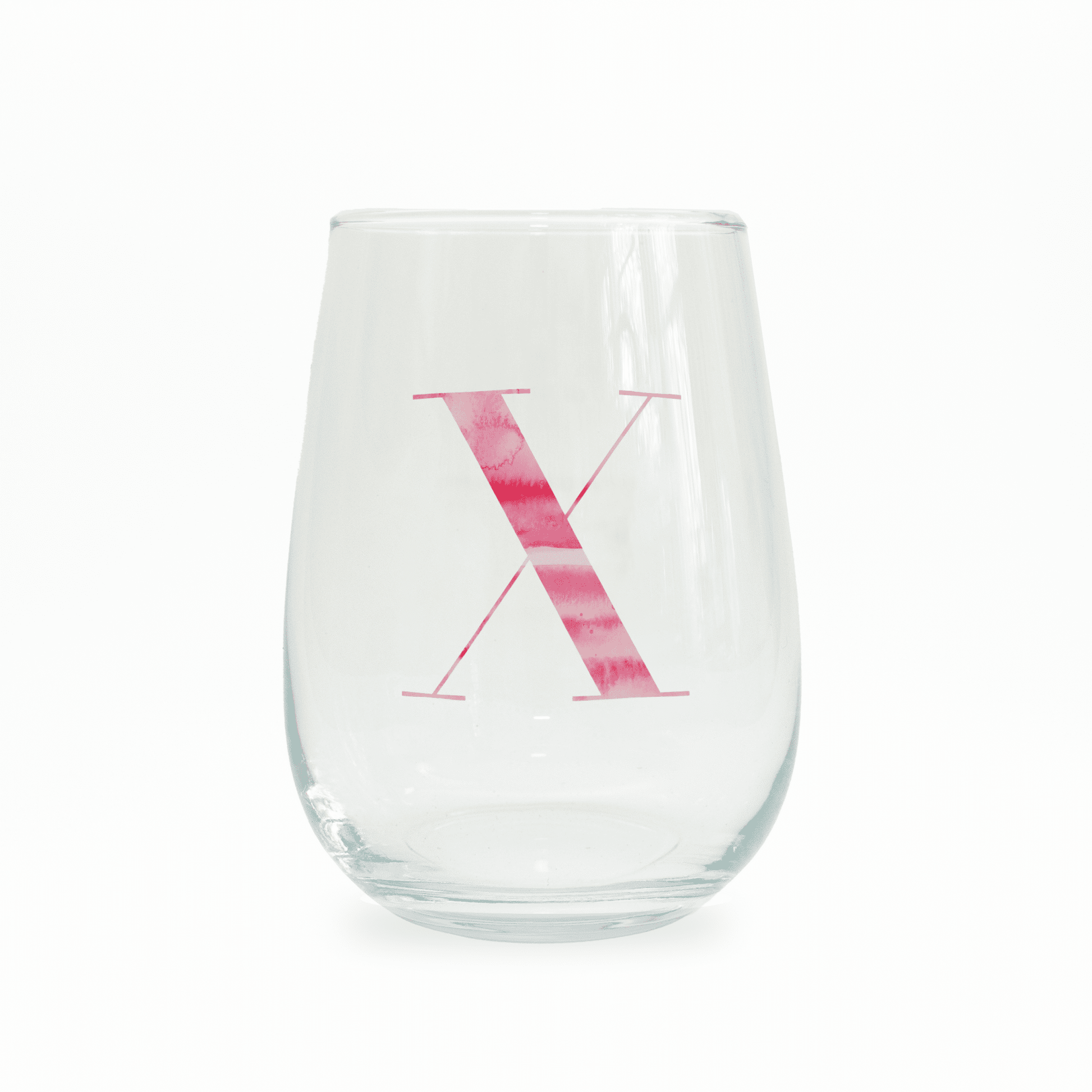 X Monogram Stemless Wine Glass - themonogram manor 