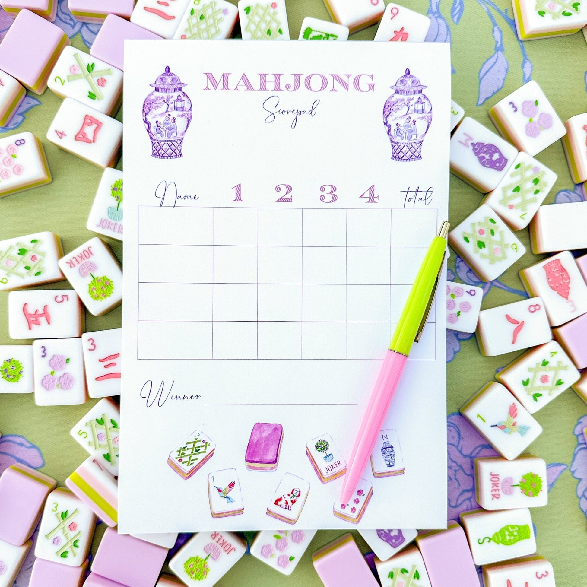 Mahjong Scorecard Pad - Taylor Tiles - themonogram manor 