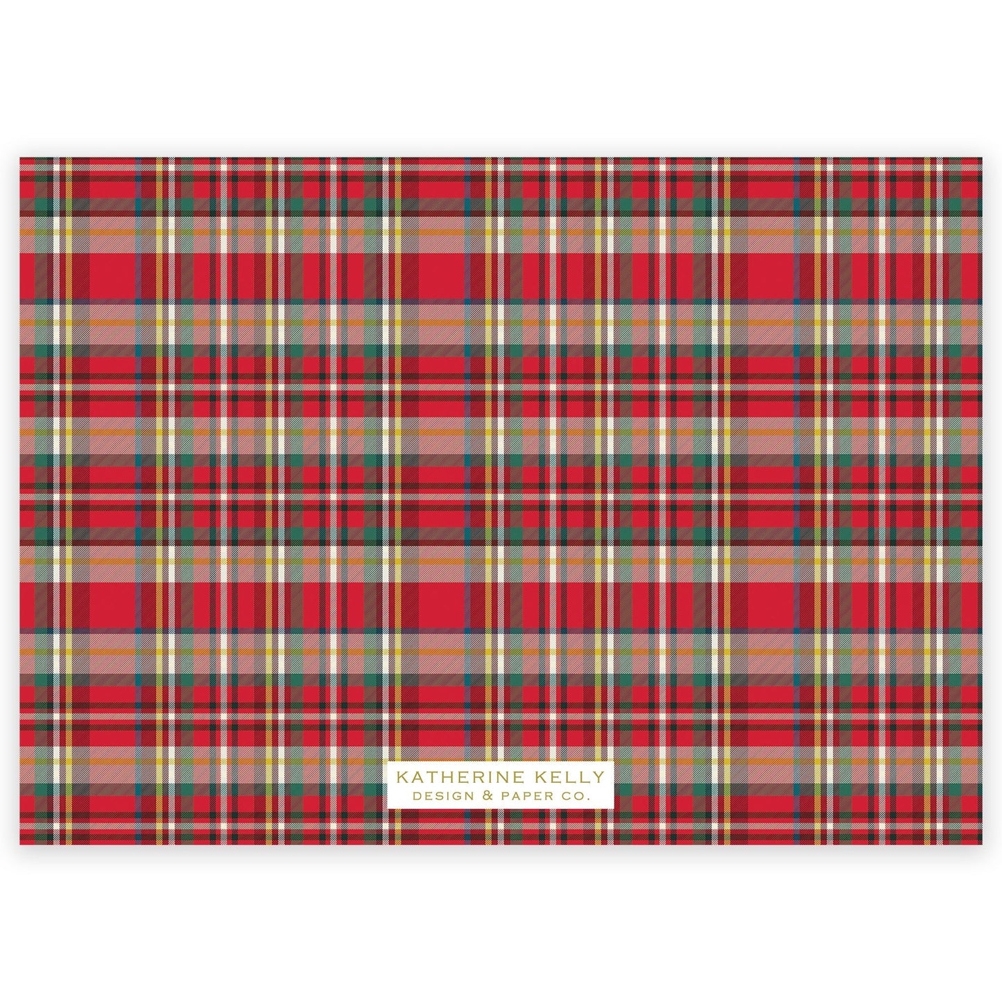 nutcracker plaid border landscape christmas card - themonogram manor 