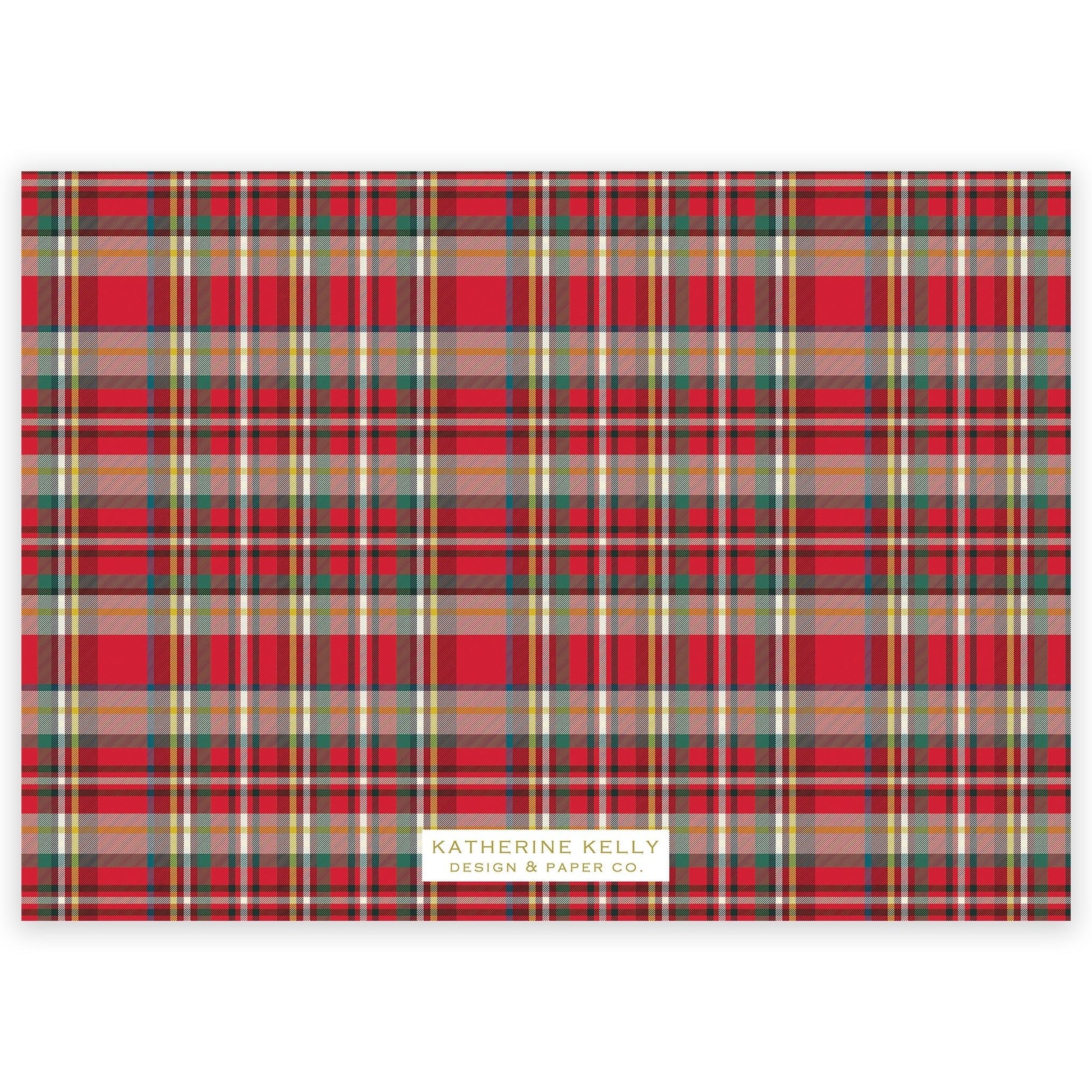 nutcracker plaid border landscape christmas card - themonogram manor 