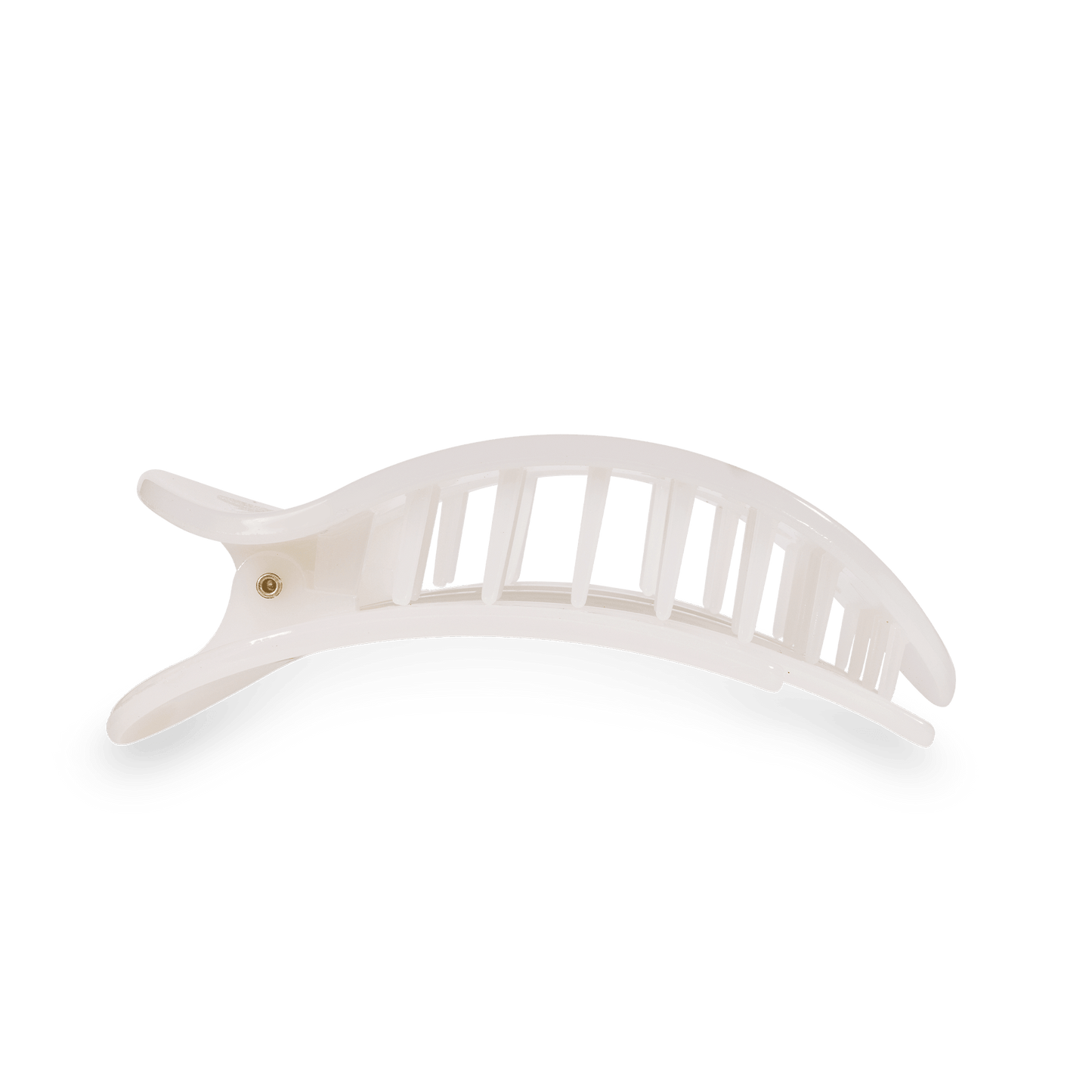 Coconut White Small Flat Round Hair Clip - themonogram manor 