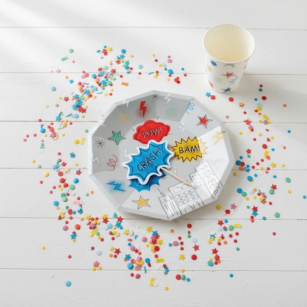 Superhero Small Plates (Set of 8) - themonogram manor 