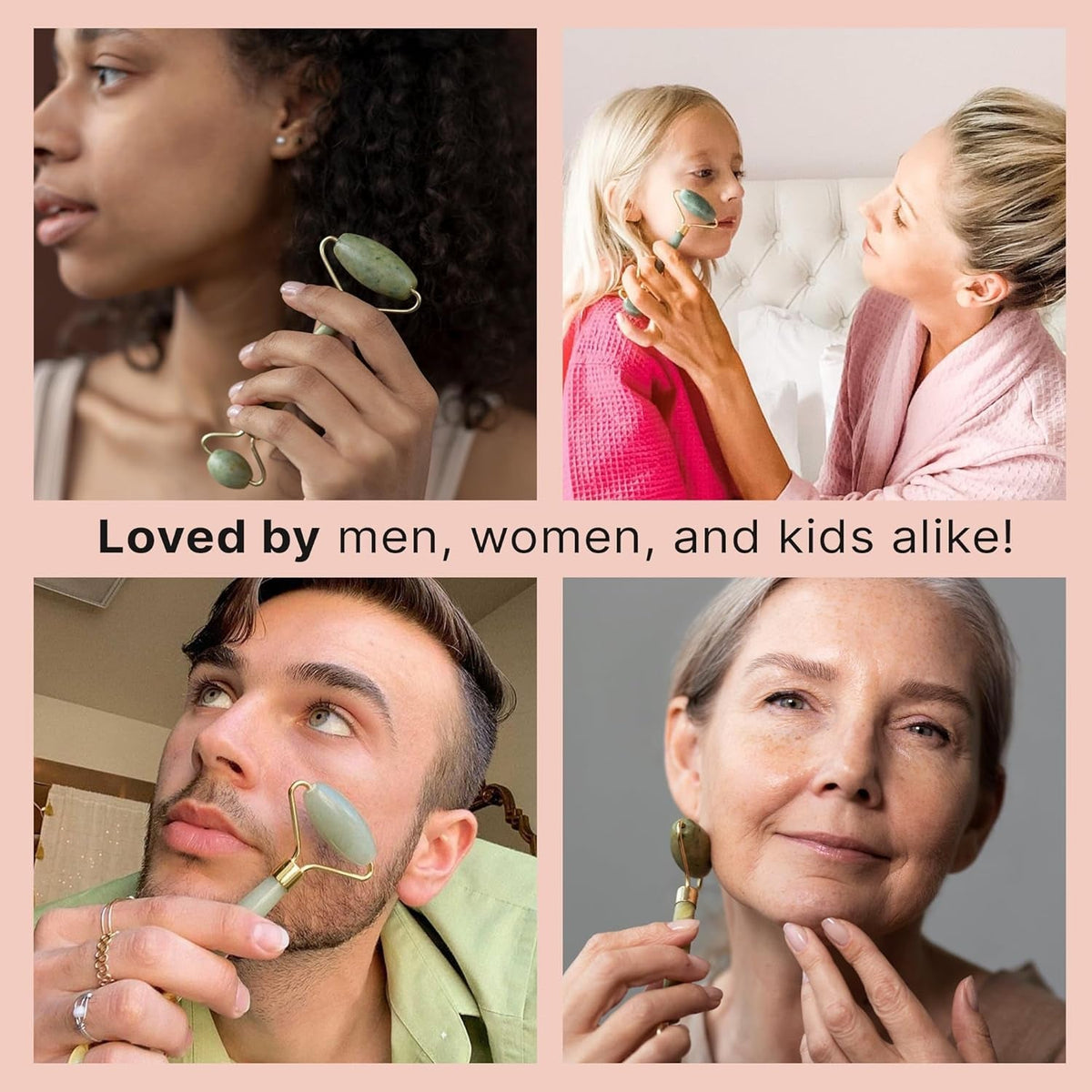 Jade Roller for Face - Smoothes Fine Lines & Wrinkles, Face Massager Skin Care Tools with Small Eye Roller for Puffy Eyes, De-Puffing & Firming Facial Tool, Self Care Gifts for Women - themonogram manor 